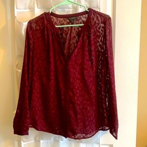 Banana Republic sheer leopard texture button down